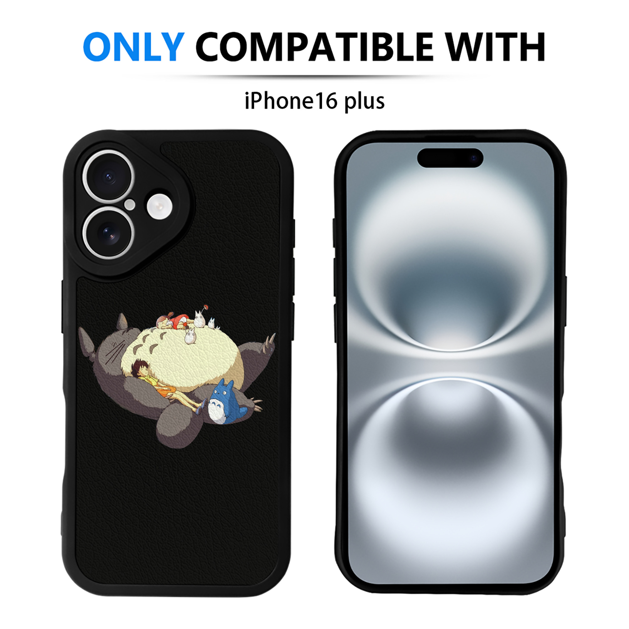 （画像用） となりのトトロ 草壁メイ 草壁サツキ My Neighbor Totoro Satsuki Kusakabe Mei Kusakabe 【iPhone 16シリーズ対応】シリコンスマホケース（レザー調） 材質：シリコン